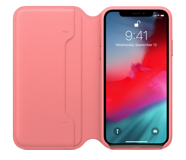 APPLE Etui skórzane folio iPhone XS - zgaszony róż MRX12ZM/A - 1461219 - zdjęcie 7